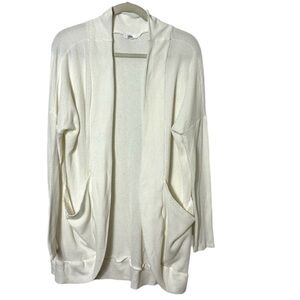 Talulah waffle knit cardigan lightweight all white open front size Medium